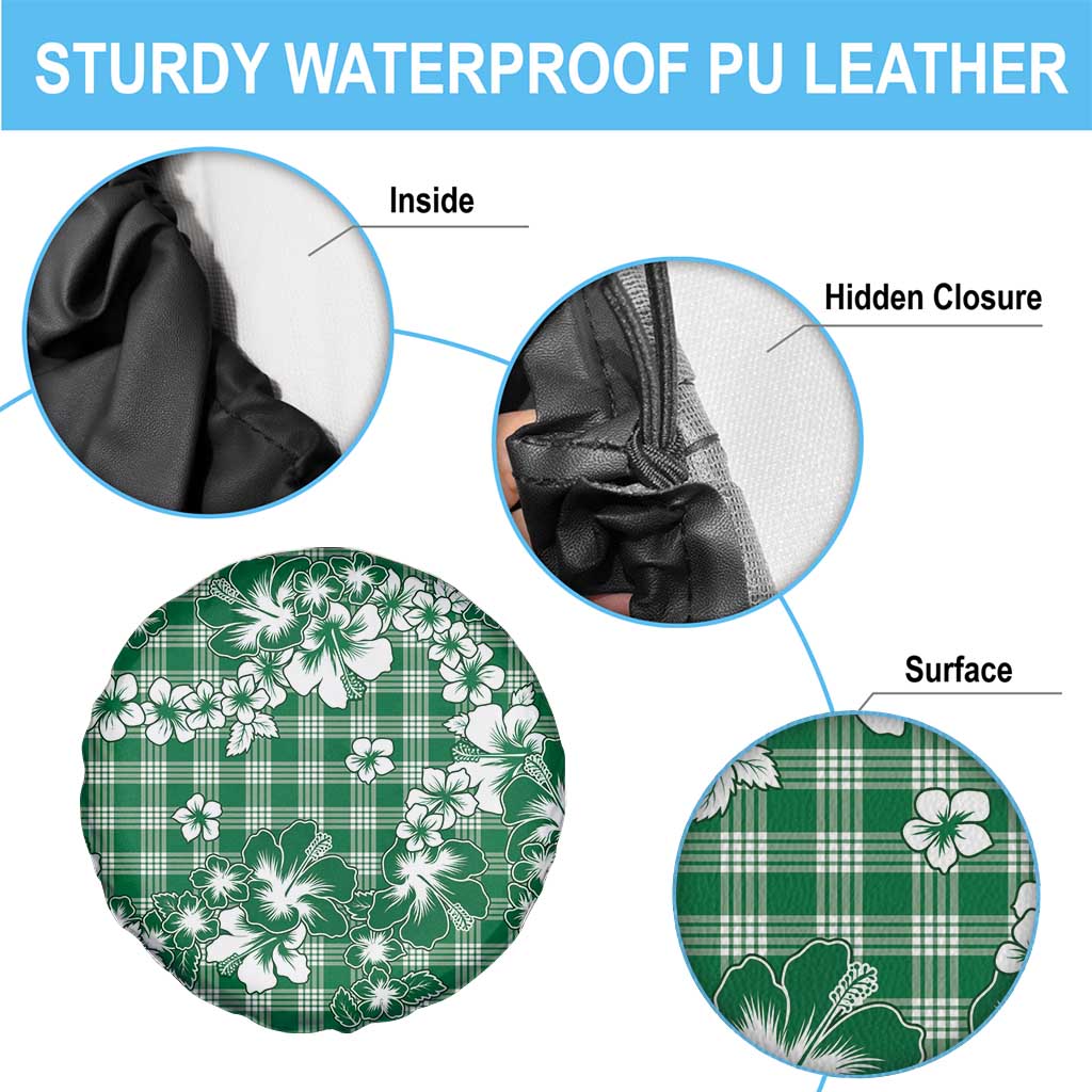 Hibiscus Pakala Emerald Green Spare Tire Cover Tropical Floral Stylized - Polynesian Pride