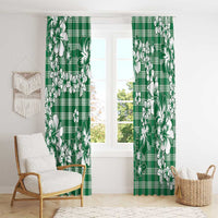 Hibiscus Pakala Emerald Green Window Curtain Tropical Floral Stylized - Polynesian Pride