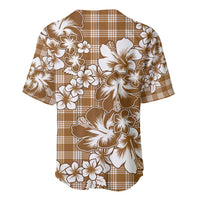Hibiscus Pakala Bronze Brown Baseball Jersey Tropical Floral Stylized - Polynesian Pride
