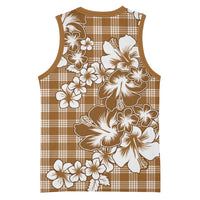 Hibiscus Pakala Bronze Brown Basketball Jersey Tropical Floral Stylized - Polynesian Pride