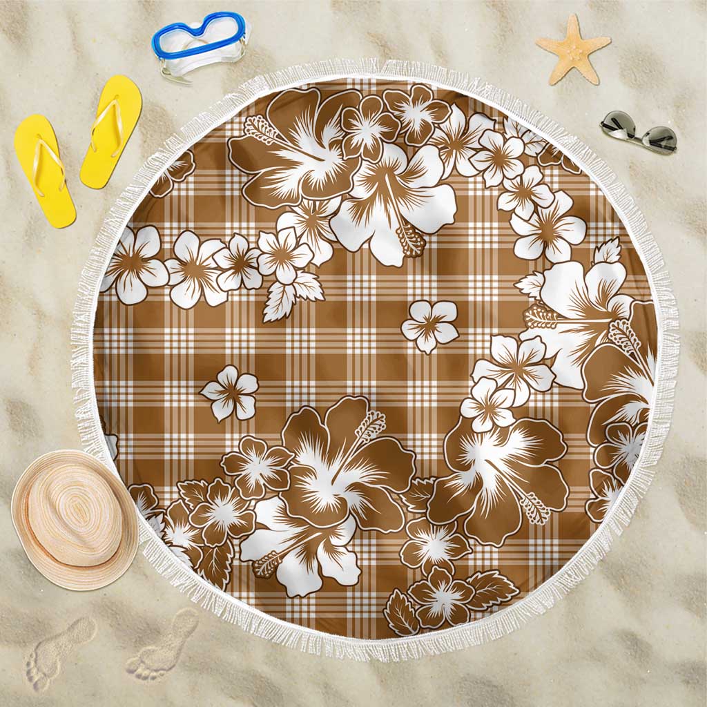 Hibiscus Pakala Bronze Brown Beach Blanket Tropical Floral Stylized - Polynesian Pride