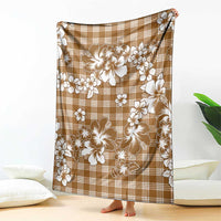 Hibiscus Pakala Bronze Brown Blanket Tropical Floral Stylized - Polynesian Pride