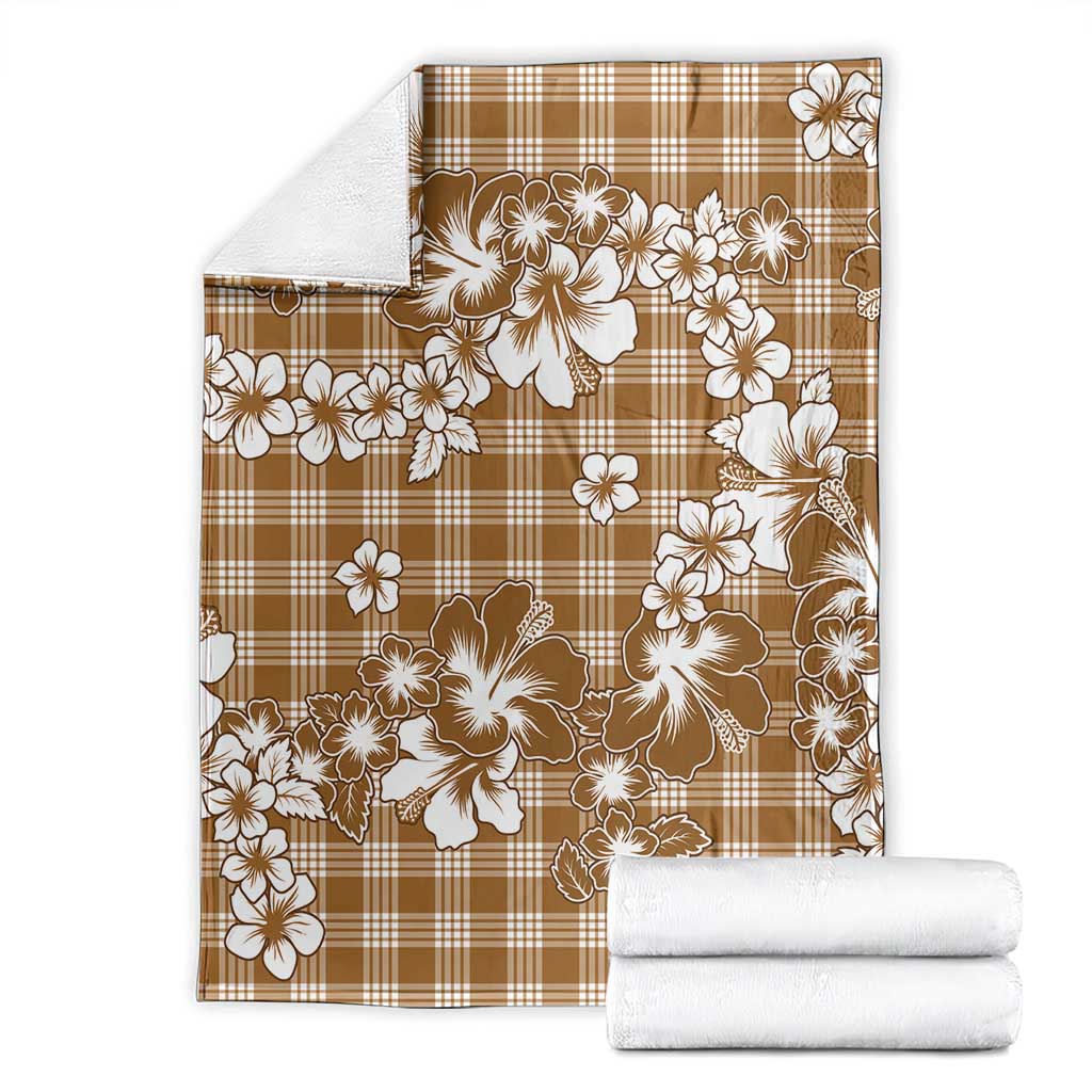 Hibiscus Pakala Bronze Brown Blanket Tropical Floral Stylized - Polynesian Pride