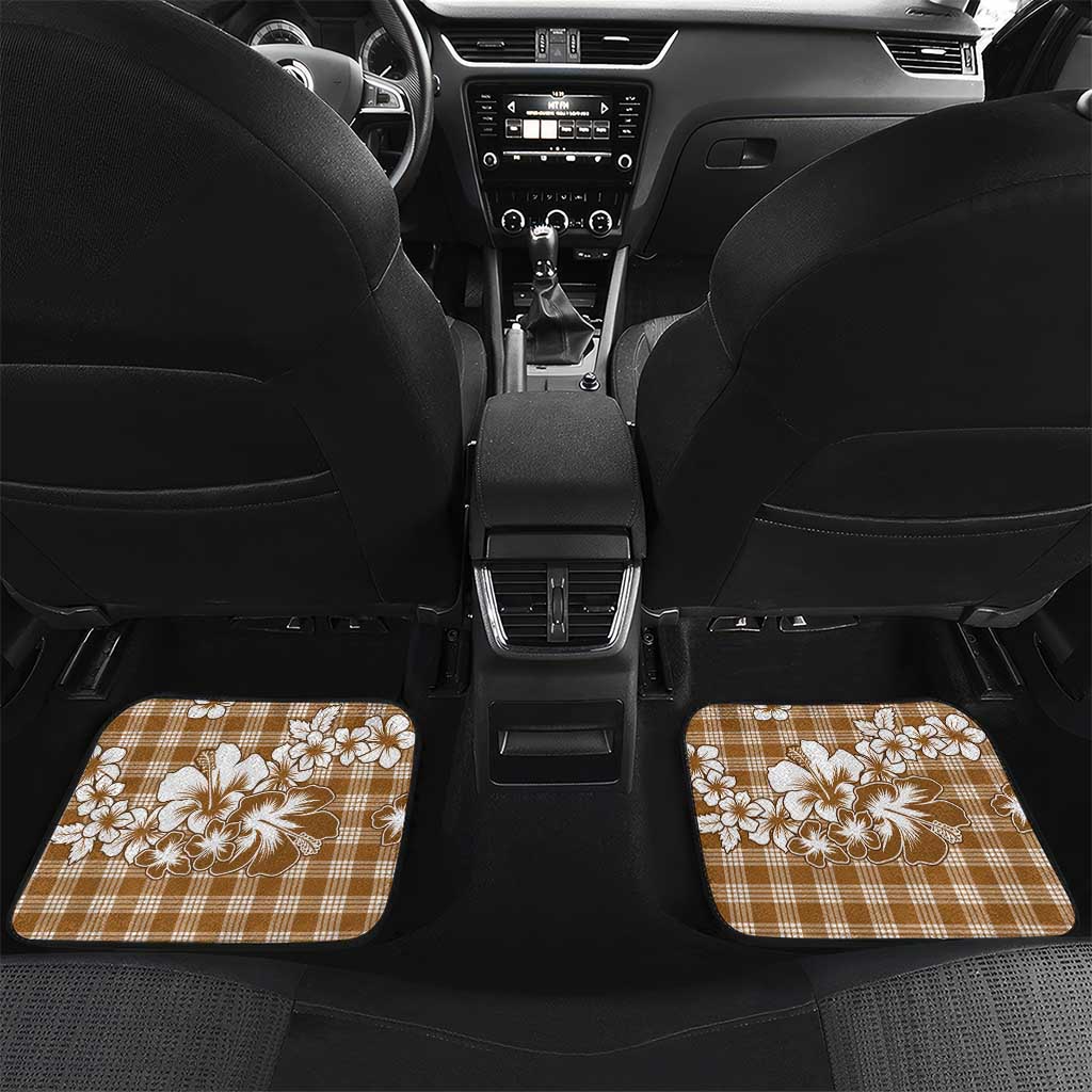 Hibiscus Pakala Bronze Brown Car Mats Tropical Floral Stylized - Polynesian Pride