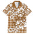 Hibiscus Pakala Bronze Brown Family Matching Off The Shoulder Long Sleeve Dress and Hawaiian Shirt Tropical Floral Stylized - Polynesian Pride