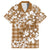 Hibiscus Pakala Bronze Brown Family Matching Off Shoulder Maxi Dress and Hawaiian Shirt Tropical Floral Stylized - Polynesian Pride