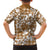 Hibiscus Pakala Bronze Brown Family Matching Short Sleeve Bodycon Dress and Hawaiian Shirt Tropical Floral Stylized - Polynesian Pride