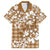 Hibiscus Pakala Bronze Brown Family Matching Short Sleeve Bodycon Dress and Hawaiian Shirt Tropical Floral Stylized - Polynesian Pride
