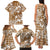 Hibiscus Pakala Bronze Brown Family Matching Tank Maxi Dress and Hawaiian Shirt Tropical Floral Stylized - Polynesian Pride