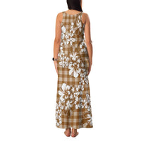 Hibiscus Pakala Bronze Brown Family Matching Tank Maxi Dress and Hawaiian Shirt Tropical Floral Stylized - Polynesian Pride