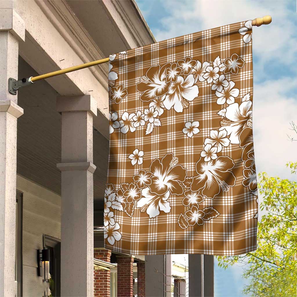 Hibiscus Pakala Bronze Brown Garden Flag Tropical Floral Stylized - Polynesian Pride
