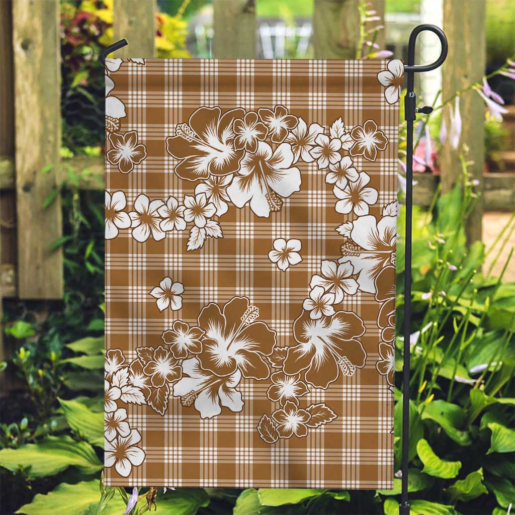 Hibiscus Pakala Bronze Brown Garden Flag Tropical Floral Stylized - Polynesian Pride