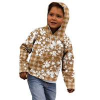 Hibiscus Pakala Bronze Brown Kid Hoodie Tropical Floral Stylized - Polynesian Pride