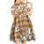 Hibiscus Pakala Bronze Brown Kid Short Sleeve Dress Tropical Floral Stylized - Polynesian Pride