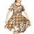 Hibiscus Pakala Bronze Brown Kid Short Sleeve Dress Tropical Floral Stylized - Polynesian Pride