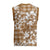 Hibiscus Pakala Bronze Brown Christmas Knitted V-Neck Vest Tropical Floral Stylized - Polynesian Pride