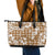 Hibiscus Pakala Bronze Brown Leather Tote Bag Tropical Floral Stylized - Polynesian Pride