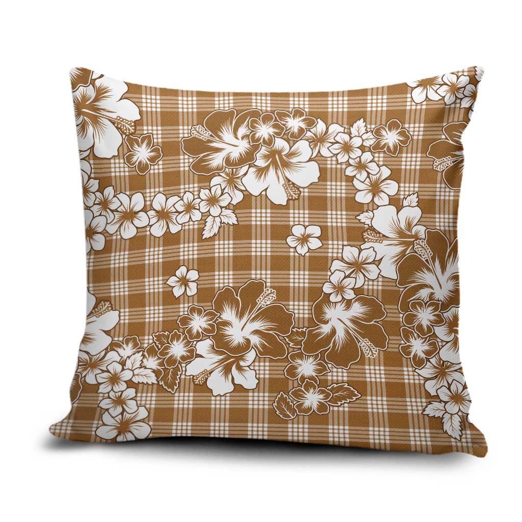 Hibiscus Pakala Bronze Brown Pillow Cover Tropical Floral Stylized - Polynesian Pride