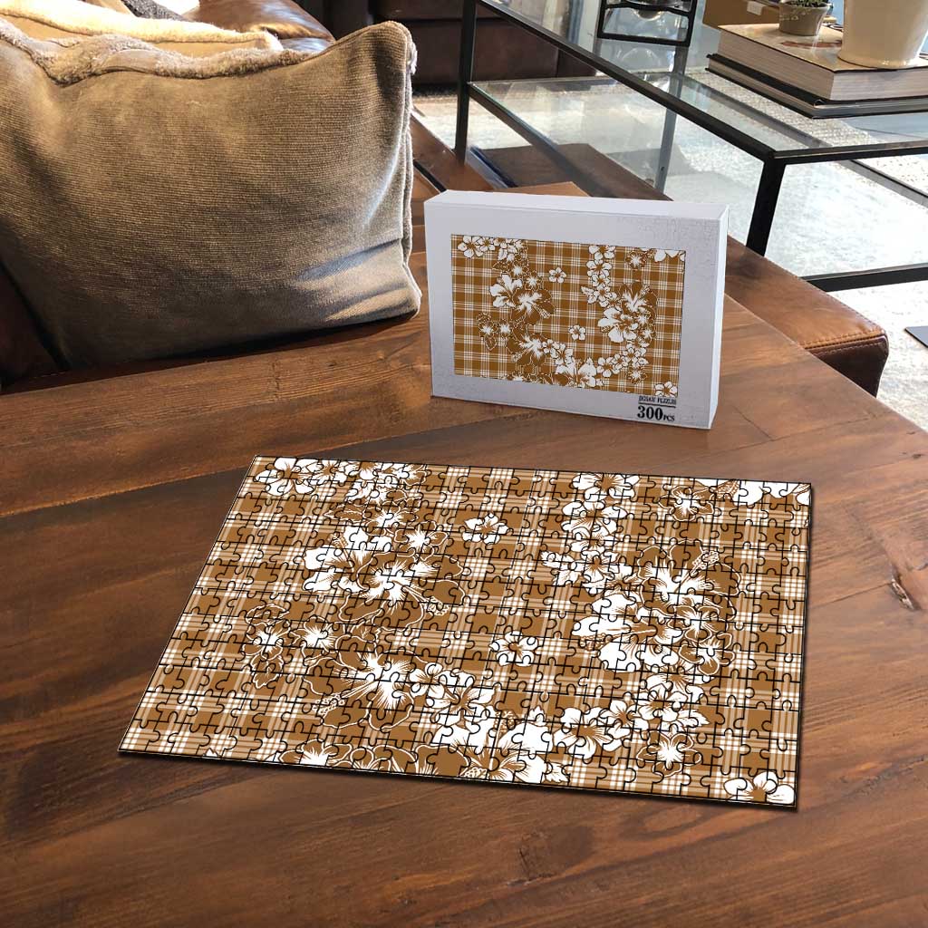 Hibiscus Pakala Bronze Brown Puzzle Tropical Floral Stylized - Polynesian Pride