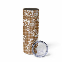 Hibiscus Pakala Bronze Brown Skinny Tumbler Tropical Floral Stylized - Polynesian Pride