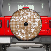 Hibiscus Pakala Bronze Brown Spare Tire Cover Tropical Floral Stylized - Polynesian Pride
