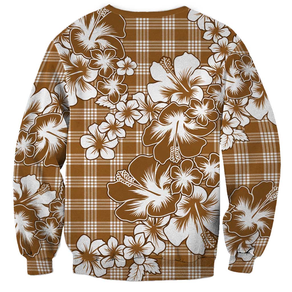 Hibiscus Pakala Bronze Brown Sweatshirt Tropical Floral Stylized LT01 - Polynesian Pride