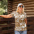 Hibiscus Pakala Bronze Brown Women Polo Shirt Tropical Floral Stylized - Polynesian Pride