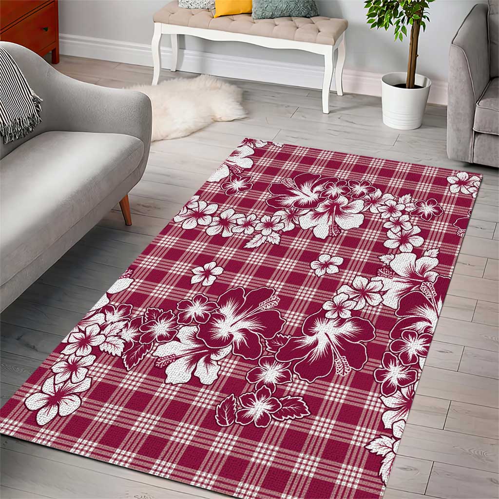 Hibiscus Pakala Royal Magenta Area Rug Tropical Floral Stylized - Polynesian Pride