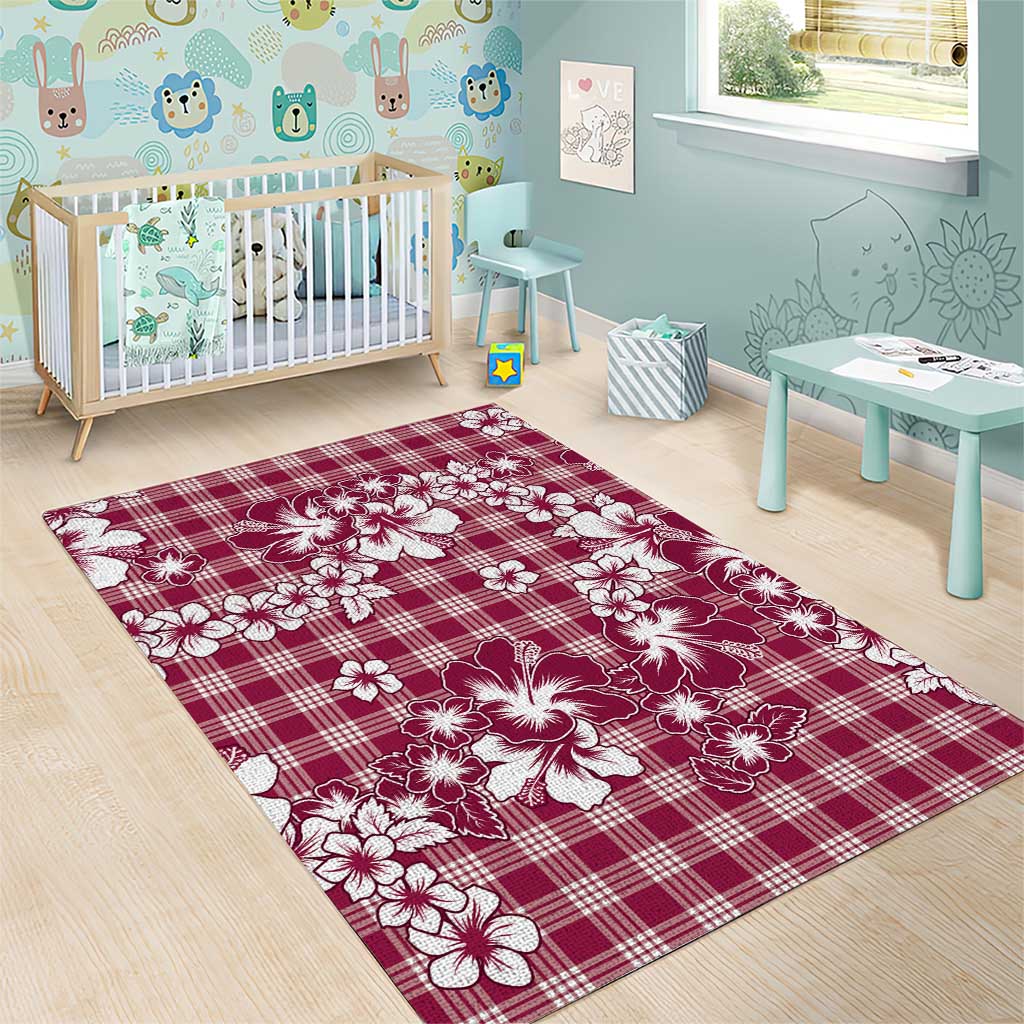 Hibiscus Pakala Royal Magenta Area Rug Tropical Floral Stylized - Polynesian Pride