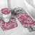 Hibiscus Pakala Royal Magenta Bathroom Set Tropical Floral Stylized - Polynesian Pride