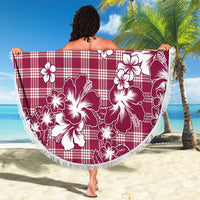 Hibiscus Pakala Royal Magenta Beach Blanket Tropical Floral Stylized - Polynesian Pride
