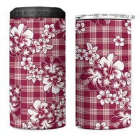 Hibiscus Pakala Royal Magenta 4 in 1 Can Cooler Tumbler Tropical Floral Stylized - Polynesian Pride