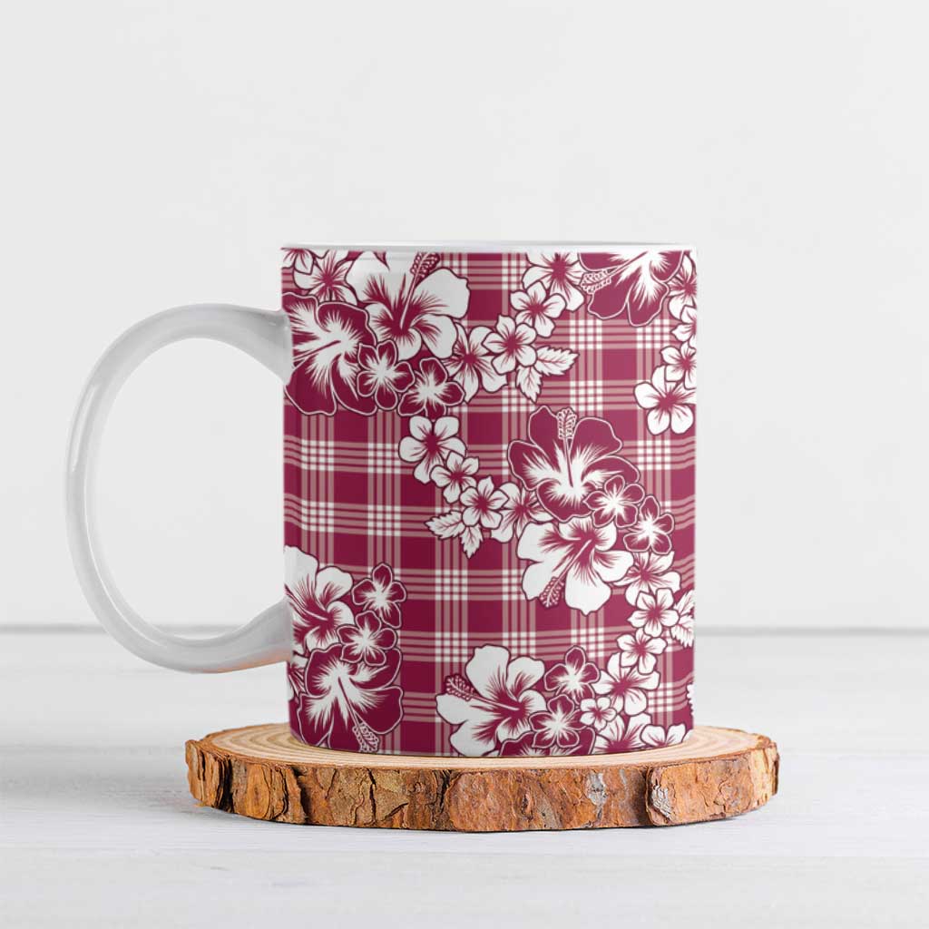 Hibiscus Pakala Royal Magenta Ceramic Mug Tropical Floral Stylized - Polynesian Pride