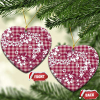 Hibiscus Pakala Royal Magenta Ceramic Ornament Tropical Floral Stylized - Polynesian Pride