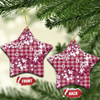 Hibiscus Pakala Royal Magenta Ceramic Ornament Tropical Floral Stylized - Polynesian Pride