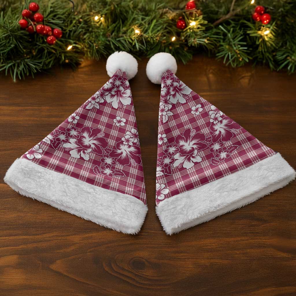 Hibiscus Pakala Royal Magenta Christmas Santa Hat Tropical Floral Stylized - Polynesian Pride