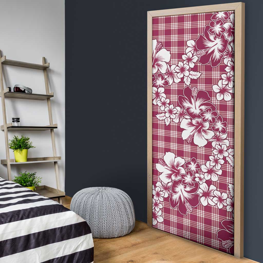 Hibiscus Pakala Royal Magenta Door Cover Tropical Floral Stylized - Polynesian Pride