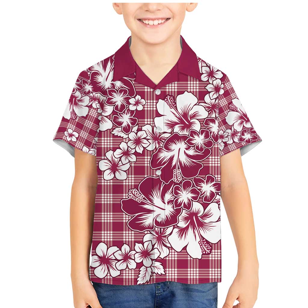 Hibiscus Pakala Royal Magenta Family Matching Mermaid Dress and Hawaiian Shirt Tropical Floral Stylized - Polynesian Pride