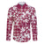 Hibiscus Pakala Royal Magenta Family Matching Off The Shoulder Long Sleeve Dress and Hawaiian Shirt Tropical Floral Stylized - Polynesian Pride