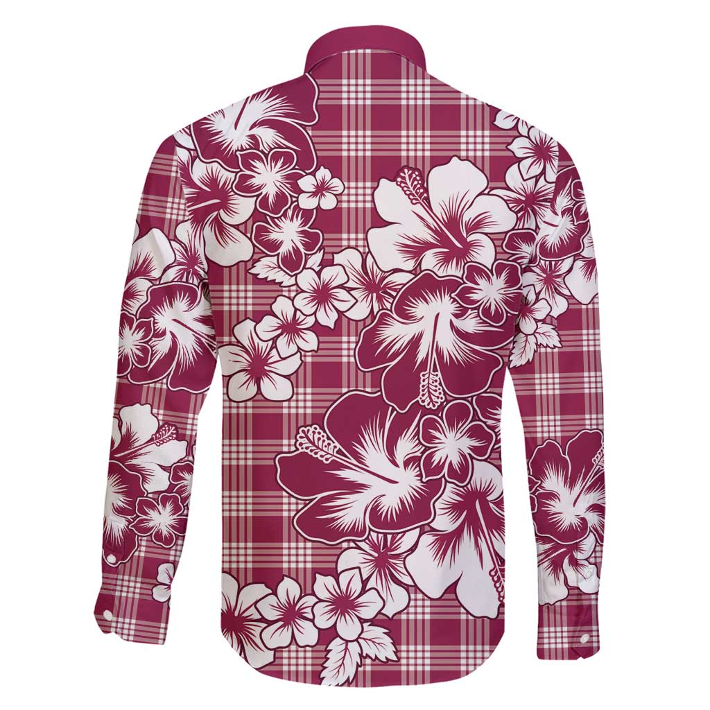 Hibiscus Pakala Royal Magenta Family Matching Off Shoulder Short Dress and Hawaiian Shirt Tropical Floral Stylized - Polynesian Pride