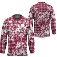 Hibiscus Pakala Royal Magenta Hockey Jersey Tropical Floral Stylized - Polynesian Pride