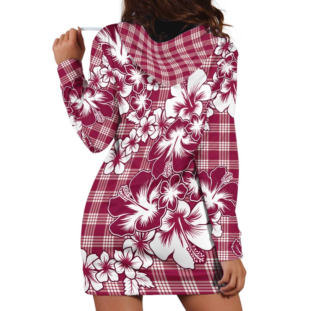 Hibiscus Pakala Royal Magenta Hoodie Dress Tropical Floral Stylized - Polynesian Pride