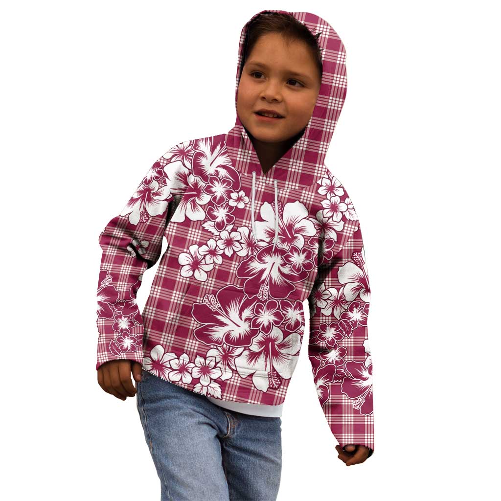 Hibiscus Pakala Royal Magenta Kid Hoodie Tropical Floral Stylized - Polynesian Pride