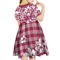 Hibiscus Pakala Royal Magenta Kid Short Sleeve Dress Tropical Floral Stylized - Polynesian Pride