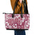 Hibiscus Pakala Royal Magenta Leather Tote Bag Tropical Floral Stylized - Polynesian Pride