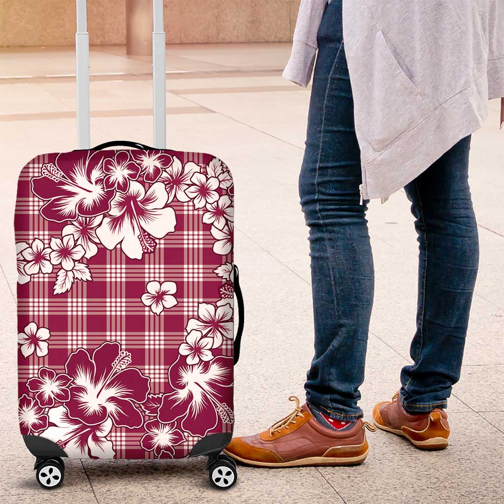 Hibiscus Pakala Royal Magenta Luggage Cover Tropical Floral Stylized - Polynesian Pride