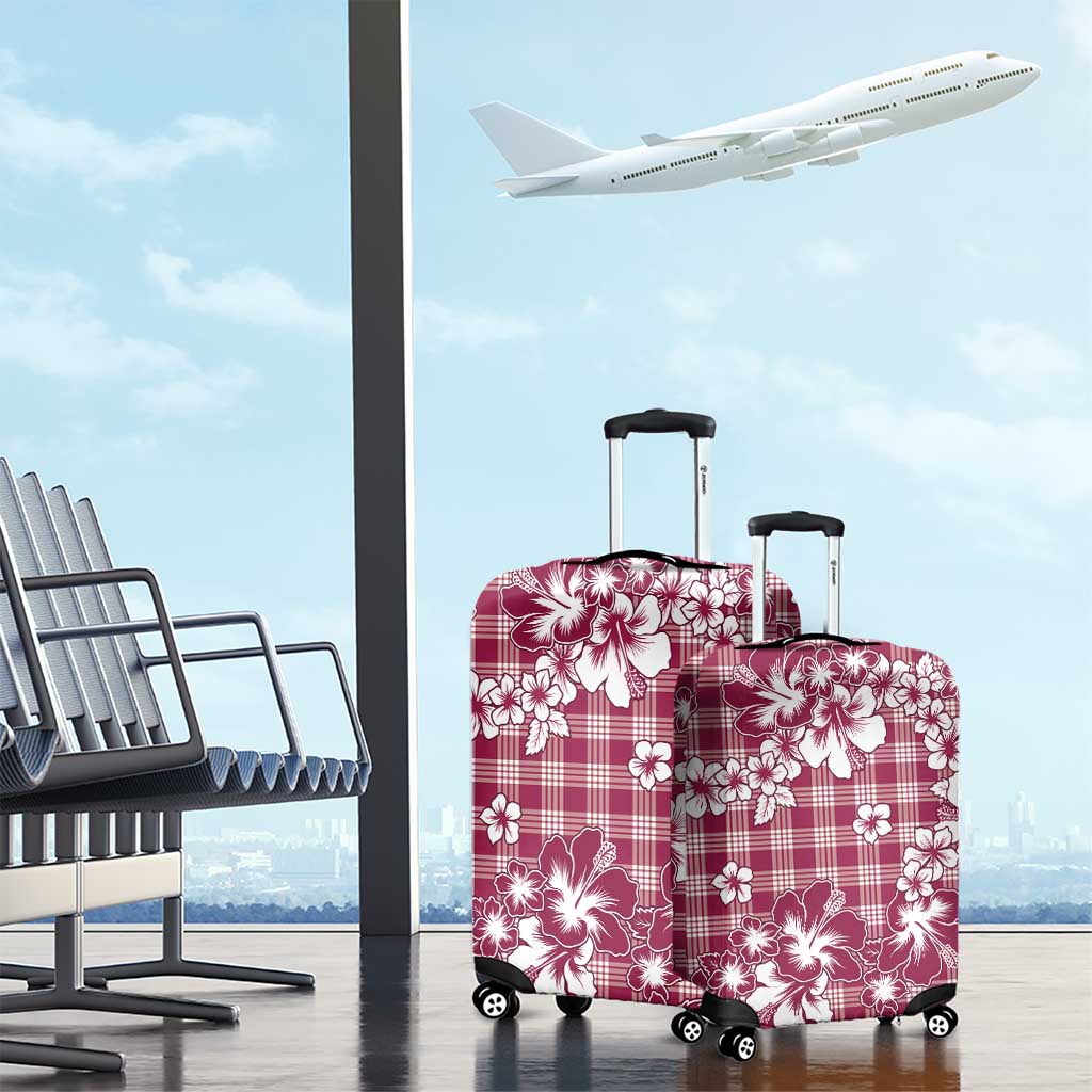 Hibiscus Pakala Royal Magenta Luggage Cover Tropical Floral Stylized - Polynesian Pride