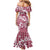 Hibiscus Pakala Royal Magenta Mermaid Dress Tropical Floral Stylized - Polynesian Pride