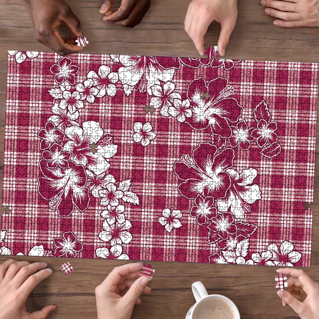 Hibiscus Pakala Royal Magenta Puzzle Tropical Floral Stylized - Polynesian Pride