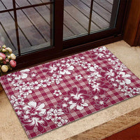 Hibiscus Pakala Royal Magenta Rubber Doormat Tropical Floral Stylized - Polynesian Pride